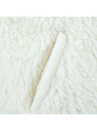 Gilet adulte capuche en laine de mouton blanc cassé