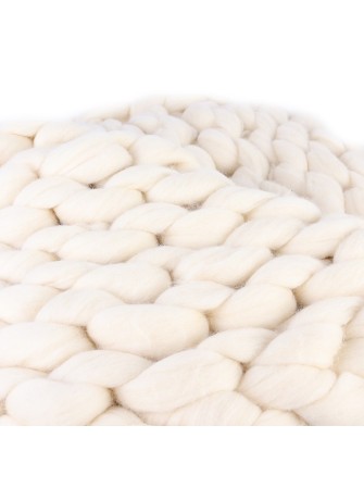 Couverture laine XXL tricotée à la main