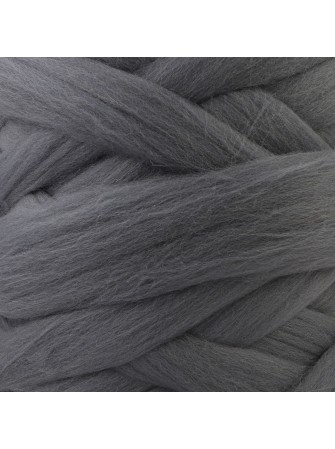 Pelote de laine XXL grise à tricoter avec les mains