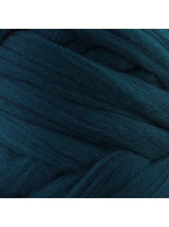 Pelote de laine XXL bleu pétrole à tricoter avec les mains