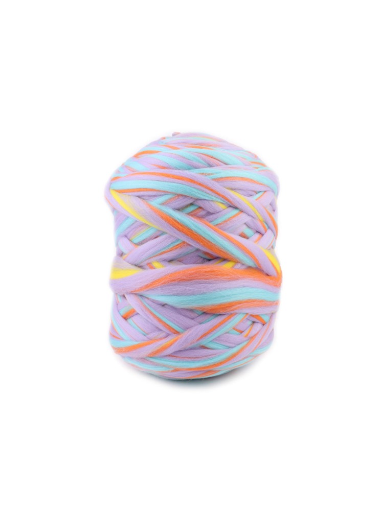 Pelote de laine XXL multicolore à tricoter avec les mains