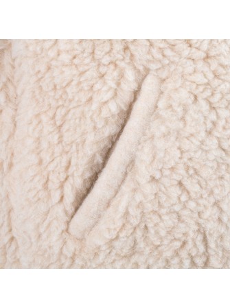 Gilet adulte capuche en laine de mouton marron
